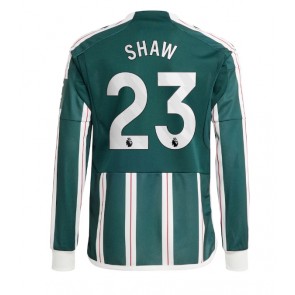 Manchester United Luke Shaw #23 Koszulka Wyjazdowych 2023-24 Długi Rękaw